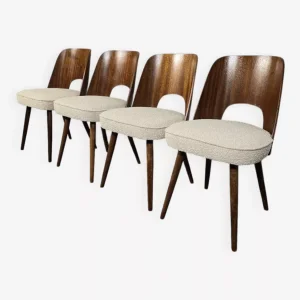 Komplet czterech krzeseł TON, O.Haerdtl, lata 60, Czechosłowacja 