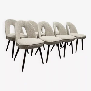 Komplet krzeseł /8 szt./ proj. A.Suman, Czechosłowacja,  lata 60 